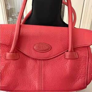 Coral Leather Satchel